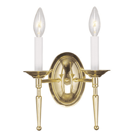 

Wall Sconces 2 Light Williamsburg With Polished Brass Finish size 11 in 120 Watts - World of Crystal