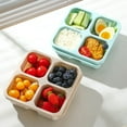 thumbnail image 5 of Nrmrqz 4-Pack Bento Lunch Box Set | 4-Compartment Food Storage Containers | Microwave & Dishwasher Safe | Leak-Proof Snack Containers | 15.3x15.3x5.2cm | Multicolor Plastic, 5 of 6