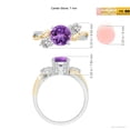 thumbnail image 4 of ANGARA Natural 1.15 ct Amethyst and Diamond Twisted Vine Ring in 14K White & Yellow Gold for Women (Size-7mm) | February Birthstone, Anniversary, Jewelry Gift for Women | Natural Amethyst Ring, 4 of 9