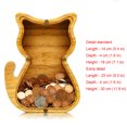 thumbnail image 2 of ZAXARRA Wooden Animal Piggy Bank, Large Enough Coin Saving Money Box, 2 of 6