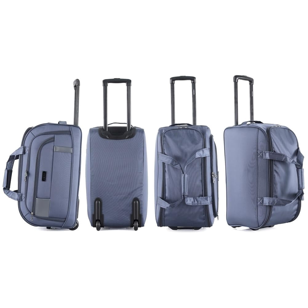 IZOD Gavin Soft shell Lightweight Duffel Rolling Bag 4 Piece Set (Grey)
