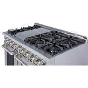 Thor Kitchen 48 Inch 6 Burner Gas Range Double Oven, Stainless Steel