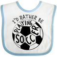 thumbnail image 3 of Inktastic Id Rather Be Playing Soccer Boys or Girls Baby Bib, 3 of 4