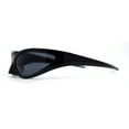 thumbnail image 3 of Super Unique Trendy 90s Sport Style Wrap Around Plastic Sunglasses All Black, 3 of 4