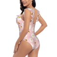 thumbnail image 5 of Yiaed Daisy And Bee Print Women's Ruffled One Piece Swimsuit V Neck Swimwear Slimming Monokini for Woman-X-Large, 5 of 8