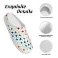 thumbnail image 5 of Kdxio Colorful Geometric Women's Men's Slippers Plush Slip-On House Slipper for Winter Indoor Soft Cushion Non-slip Fluffy Slides Slippers-39/40, 5 of 7