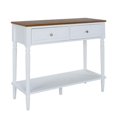 thumbnail image 2 of French Country Two-Drawer Hall Table with Shelf in White Wood Finish, 2 of 10