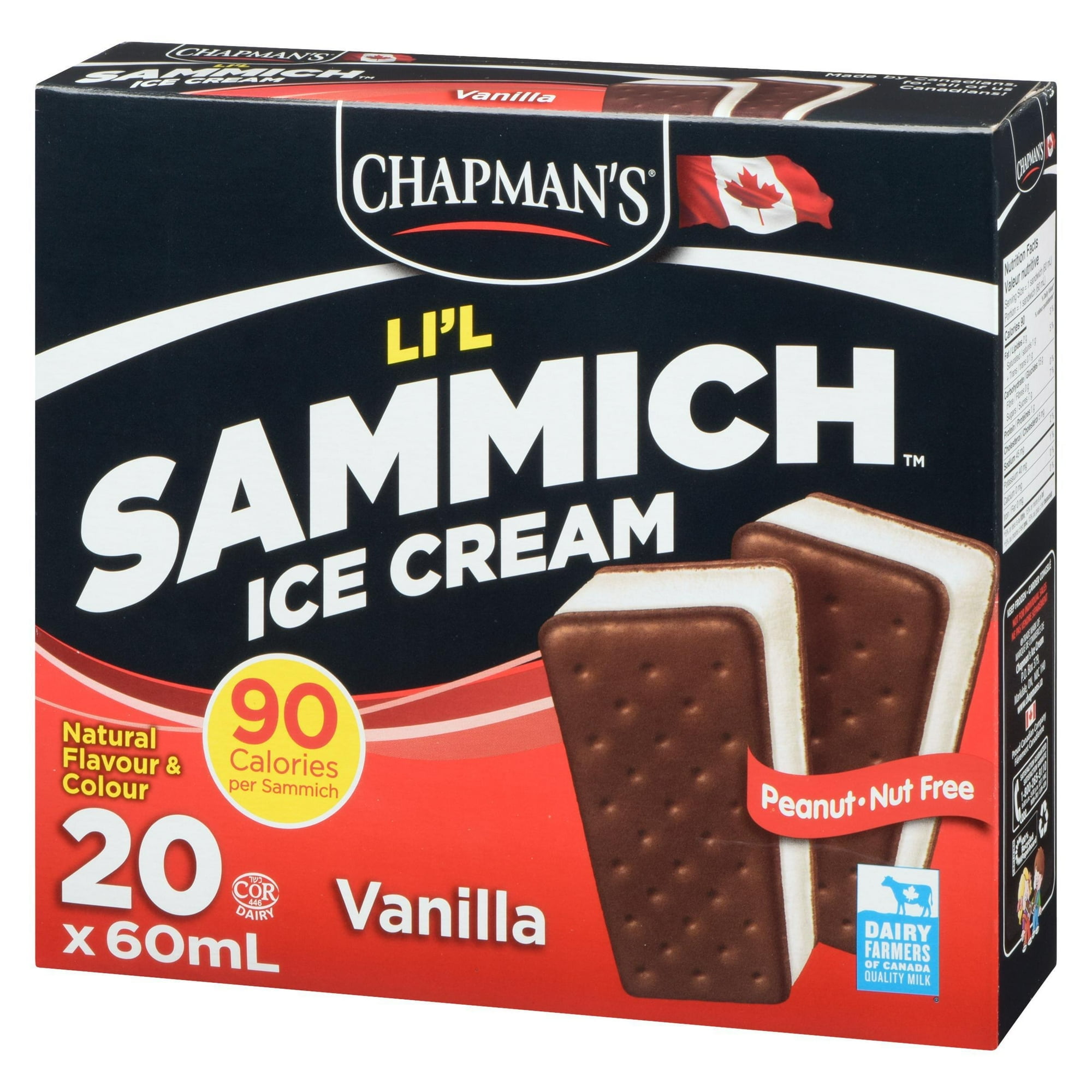 Chapman's Li'l Sammich Vanilla Ice Cream in a Box, 20 x 60mL