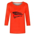 thumbnail image 5 of Dazajoo 4th of July Tops for Women American Flag Print 3/4 Sleeve Shirts 2024 Womens Patriotic Crew Neck Independence Day Tunics Deals of Today,Orange,XXL, 5 of 6