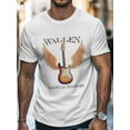 thumbnail image 5 of Men's T-Shirt WALLEN NASHVILLE,TENNESSEE Guitar Wings Short Sleeve Casual Tee Classic Crew Neck T-Shirt for Men, White M, 5 of 7