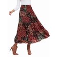 thumbnail image 3 of Jaimenalin Women'S Chiffon Elastic High Waist Pleated A-Line Flared Maxi Skirts Flower-215 XL, 3 of 9
