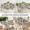 thumbnail image 7 of Pioneer Flower Floral Print Pattern Round Fitted Tablecloth with Elastic Edge,Dining Table Cover Waterproof,Outdoor Round Tablecloth for Camping,Dining,Indoor and Outdoor, 7 of 7