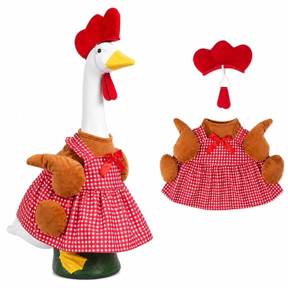 KuKeDi 23 Inch Porch Goose Outfit, Thanksgiving Fall Clothes for Garden Goose
