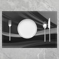 thumbnail image 2 of Black Gray White Table Place Mats Modern Abstract Stripes Placemats Set of 4 Women Men Teens Geometric Pattern Table Decoration Soft Abstract Art Decor Placemat for Kitchen Dining 18"x12", 2 of 4