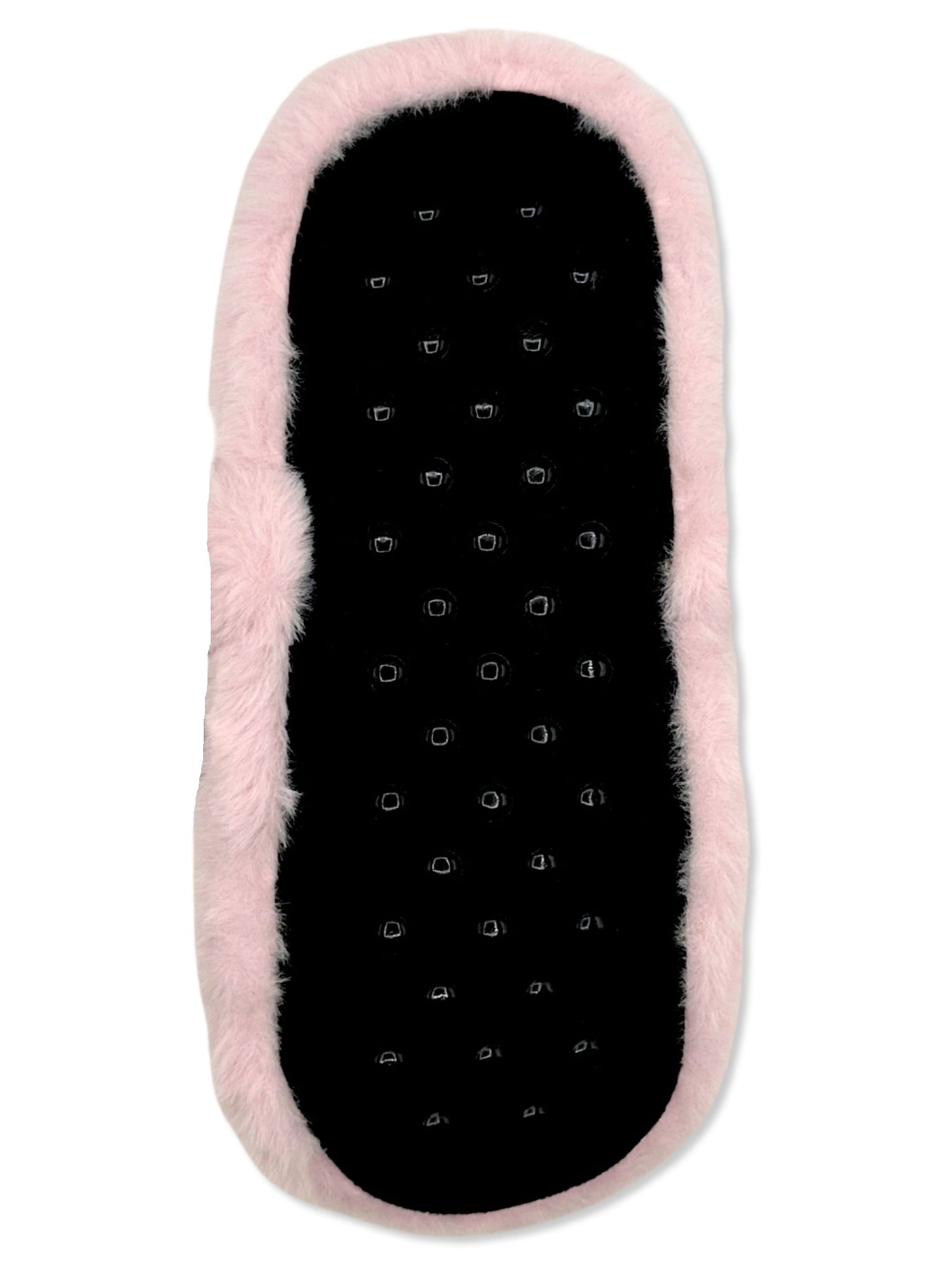 Fuzzy Babba Women's Faux Fur Oversized Bow Mary Jane Slipper Socks, 1-Pack, Shoe Sizes 7-9.5