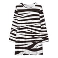 thumbnail image 2 of Animal Black And White Zebra Pattern Loose Dress Evening Dress Summer Dresses for Women Luxury Dress Long Sleeved Dress, 2 of 4