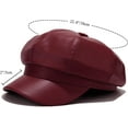 thumbnail image 6 of YooGuoGuo Womens PU Leather Newsboy Cap 8 Panel Paperboy Newsie Cap Bakerboy Beret Hat, 6 of 7