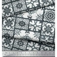thumbnail image 2 of Soimoi Poly Georgette Fabric Check & Damask Patchwork Print Sewing Fabric Yard 42 Inch Wide, 2 of 3