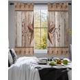 thumbnail image 3 of Vintage Texas Star Wooden Sheer Curtains 45 Inch Length 2 Panels Set for Living Room/Bedroom, Farmhouse Berry Country Kitchen Curtains Grommet Semi-Sheer Curtains Drapes Window Treatments 42"x45"x2, 3 of 7