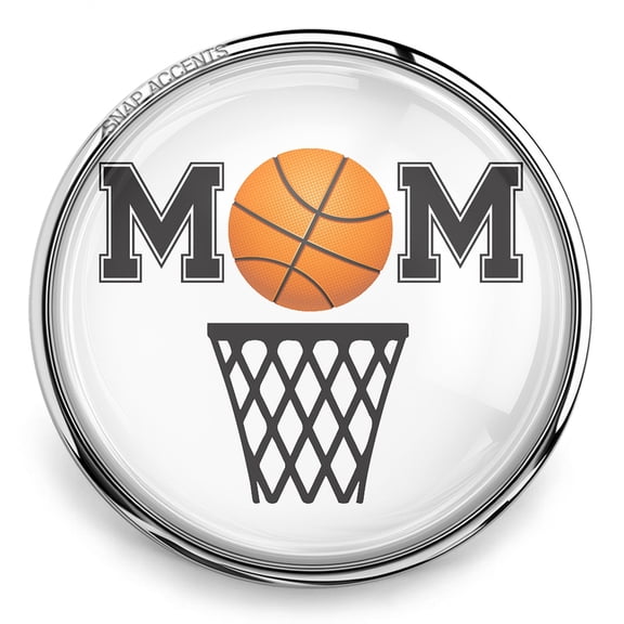 Snap Jewelry Basketball Mom, Multi-color Ginger Charm 18MM Button, For Interchangeable DIY Customizable Accessories