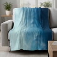 thumbnail image 2 of Blue Ombre Blanket Soft Cozy Warm Throw Blanket for Couch, Plush Fuzzy Flannel Fleece Blankets for Sofa, Coastal Beach Modern Abstract Art Bed Blankets Lightweight Gifts for Women, 40"x50", 2 of 9