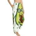 thumbnail image 2 of Uemuo Avocado with Glasses Pattern Women's Wide Leg Palazzo Lounge Pants with Pockets Light Weight Loose Comfy Casual Pajama Pants-XX-Large, 2 of 9