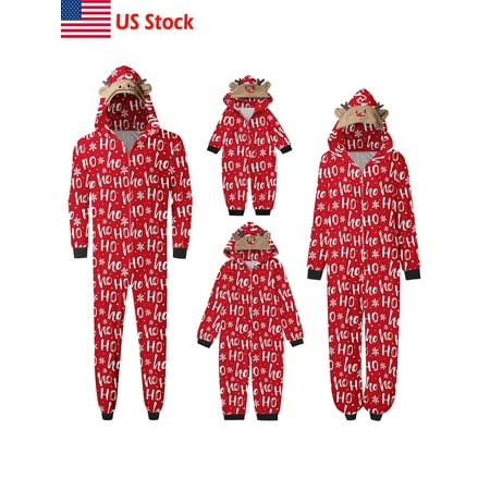 

Sunisery Matching Family Christmas Onesies Pajamas Sets Elk Antler Hooded Romper Pjs Zipper Jumpsuit Sleepwear