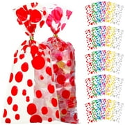 100 Pcs Mixed Colors Clear Bags for Gifts Cellophane Paper Storage Reusable