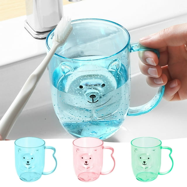Xihbxyly Vaso para Enjuague Bucal con Forma de Oso, Diseño de Plástico Transparente, Forma de Oso, Compacto y Ligero, Ideal para Casa, Oficina, Viajes, Divertido y Práctico para Uso Diario, Tamaño 12