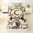 thumbnail image 3 of Castle Fairy Hunting Wood Letter C Twin Sheet Sets 3pcs for Boys,Wildlife Deer Bedding, 3 of 6