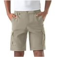 thumbnail image 3 of qolati Mens Cargo Shorts Casual Golf Shorts Lightweight Stretch Elastic Waist Work Shorts for Outdoor Hiking with Pockets Beige XXL, 3 of 6