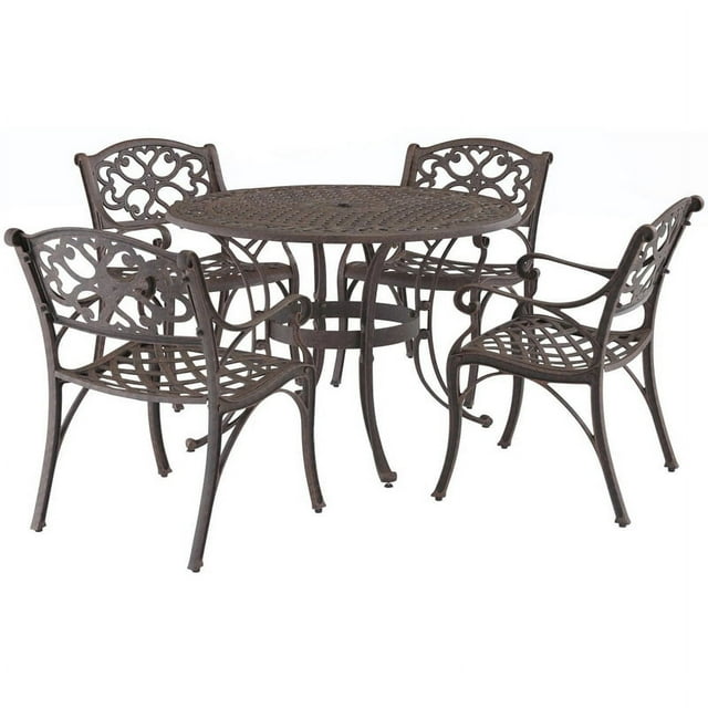 Homestyles Sanibel Aluminum 5 Piece Outdoor Dining Set in Bronze