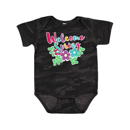 

Inktastic Welcome Spring with Flowers Gift Baby Boy or Baby Girl Bodysuit