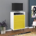 thumbnail image 2 of Manhattan Comfort Freedom Commode à 4 Tiroirs en Blanc et Jaune, 2 of 8