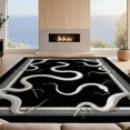 thumbnail image 2 of Design&I 4'x6' Ultra Soft Area Rug, Snake Animal Print Abstract Serpent With Modern Geometric Border None Fluffy Washable Non Shedding for Bedroom Living Room Home Office, 2 of 7