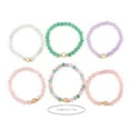 thumbnail image 3 of Natural Stone Friendship Bracelet Set for Kids Classroom - Valentine's Day Exchange Gifts with Heart Cards - Adjustable Partner Bracelets, 3 of 4