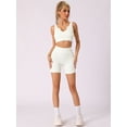 thumbnail image 4 of Unique Bargains Women's Ribbed Tank Bra and High Waist Knickers Workout Set S White, 4 of 6