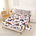thumbnail image 2 of Castle Fairy Watercolor Splash Motocross Full Size Sheets 4-Piece for Teens, Dirt Bike Rider Bed Sheets for Bedroom, Blue Orange Red, 2 of 6