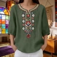 thumbnail image 6 of Kelon Women's Tops, Tees & Blouses Short Sleeve Shirts V Neck Boho Tops Going Out Clothes Outfits 2026, XL, 6 of 9