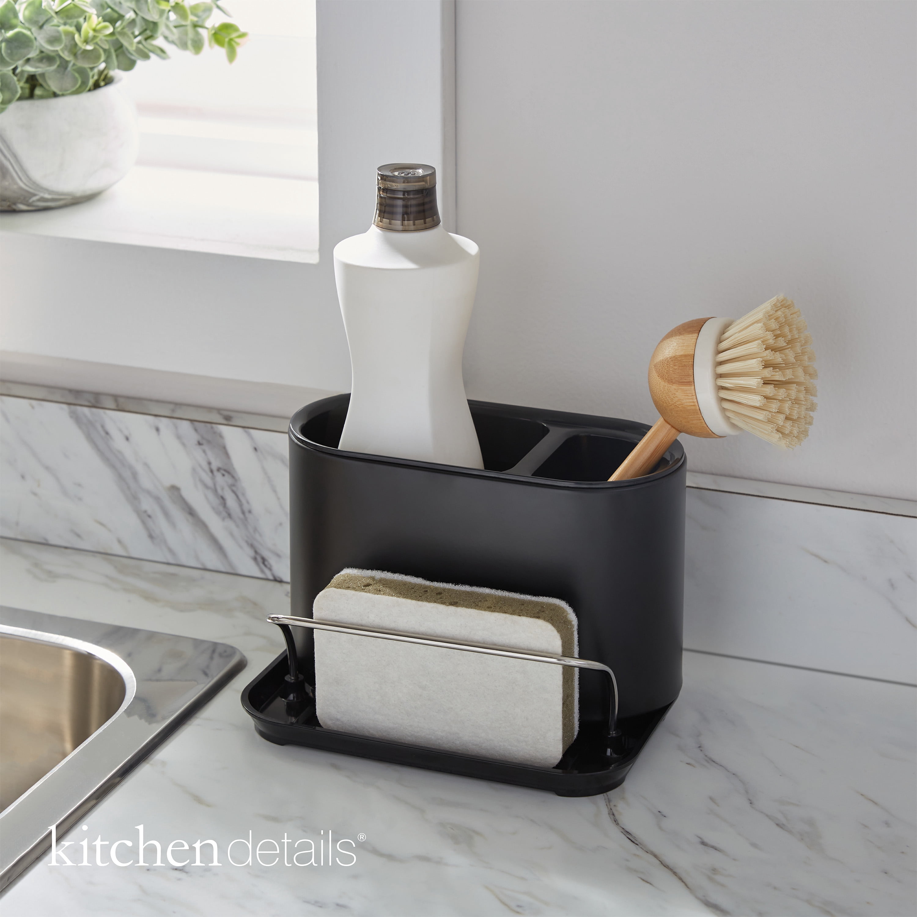 Kitchen Details 3 in 1 Sink Organizer in Matte Black