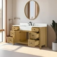 thumbnail image 4 of Design Element Burbank 54" Single Sink Oak Bath Vanity with White Quartz Top, 4 of 18