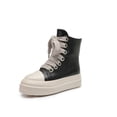 thumbnail image 1 of Owen Seak, zapatillas altas para mujer, zapatos de lona, zapatillas de deporte de lujo, botas de plataforma con cordones, zapatos de PU negros con cremallera y aumento de altura informales Tan Jianjun  unisex, 1 of 2