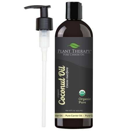 Escentual Coconut - Plant Therapy Essential Oil | Organic Fractionated Coconut Oil For Skin, Hair, Body | 100% Pure | 16 oz, Pump Included