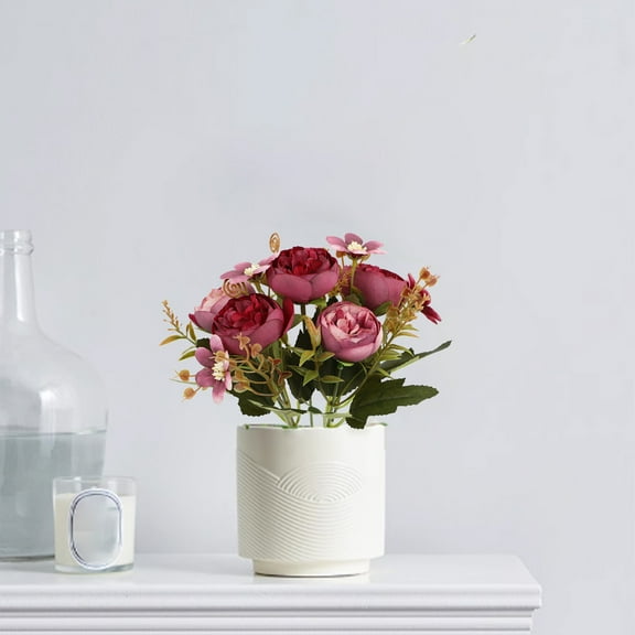 sruoe Artificial Flowers, Fake Flower, Artificial Floral Stems, Outdoor Artificial Flower, Artificial Flowers and Plant, Small Bouquet Faux Flower Arrangements for Home Furnishings Hotel Indoor