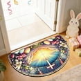 thumbnail image 5 of Rijanmt Easter Cute Bunny Flower Absorbent Nonslip Rug, Rabbit Spring Vibrant Semicircle Doormat, Non Slip Rug, Half Moon Durable Floor Carpet for Bathroom Kitchen Patio Laundry Home Decor C, 5 of 6