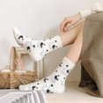 thumbnail image 4 of 2 Pairs Delicate Cartoon Cows Socks Female Furry Socks Tube Plush Socks, 4 of 7