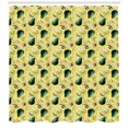 thumbnail image 3 of Avocado Shower Curtain, Watercolor Art Effect Background Pattern with Pieces of Summer Season Exotic Food, Fabric Bathroom Set with Hooks, 69W X 84L Inches Extra Long, Multicolor, by Ambesonne, 3 of 3