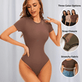 thumbnail image 7 of Sol Living Shapewear for Women Tummy Control Bodysuit Seamless Bodysuit Slimming Shaping Bodysuits Body Sculpting Short Sleeve Womens Tops Going Out Tops for Women Basics Body Suit, 7 of 7