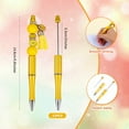 thumbnail image 3 of DIY Beadable Pen Making Kit Including Natural Wood & Glass & Polymer Clay & Resin & European Beads Plastic Ball-Point Pens Heart & Smiling Face & Bees Alloy Enamel & Tassel Pendants Yellow 142Pcs/box, 3 of 6