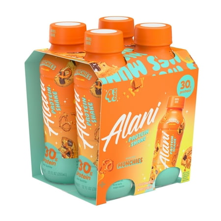 Alani Nu Protein Shake, Munchies, 12 fl oz, 4 Pack, Bottles, 30g Protein, Gluten Free